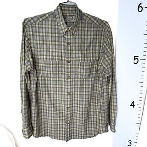 Duluth Gray Yellow Plaid Button-down Shirt‎ Men's Medium